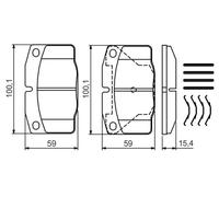 Plaquettes de frein 0 986 469 390 BOSCH pour OPEL KADETT E KADETT E Décapotable