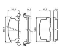 BOSCH - Jeu de 4 plaquettes de frein 0 986 494 412 - Réf. 0986494412