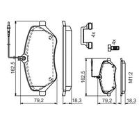 Bosch Plaquettes de frein Avant 0 986 494 585 – palpeur intégré, ép. 18,4 mm, ressort