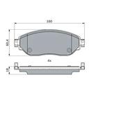 Plaquettes de frein 0 986 494 741 BOSCH pour OPEL NISSAN