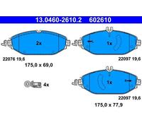 Jeu de plaquettes de frein ATE 13.0460-2610.2, avant