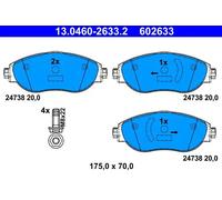 ATE Kit de plaquettes de frein 13.0460-2633.2 avant, frein à disque pour AUDI, VW