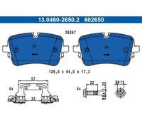 Plaquettes de frein 13.0460-2650.2 ATE pour AUDI VW