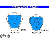 Plaquettes de frein 13.0460-2705.2 ATE pour AUDI A4 B5 Avant A4 B5