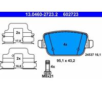 Plaquettes de frein 13.0460-2723.2 ATE pour FORD GALAXY II GALAXY MK II VAN
