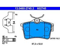 Plaquettes de frein 13.0460-2745.2 ATE pour PEUGEOT CITROËN