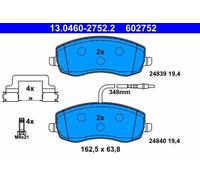 Plaquettes de frein 13.0460-2752.2 ATE pour PEUGEOT CITROËN LANCIA FIAT