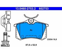 Plaquettes de frein 13.0460-2753.2 ATE pour RENAULT MEGANE III Coupé SCÉNIC III