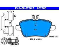 Jeu de plaquettes de frein ATE 13.0460-2786.2, arrière
