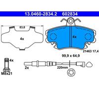 Plaquettes de frein 13.0460-2834.2 ATE pour RENAULT DACIA