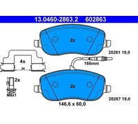 Plaquettes de frein 13.0460-2863.2 ATE pour CITROËN FIAT LANCIA PEUGEOT