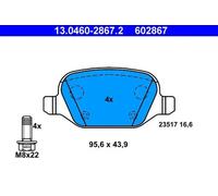 Jeu de plaquettes de frein ATE 13.0460-2867.2, arrière