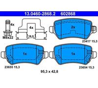 Plaquettes de frein 13.0460-2868.2 ATE pour KIA OPEL