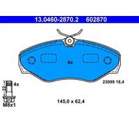 ATE Plaquettes de freins Avant 13.0460-2870.2 - Ép. 18,4 mm - contact de signal d'usure exclu