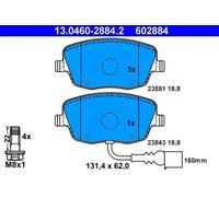 Jeu de plaquettes de frein ATE 13.0460-2884.2, avant
