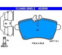 Jeu de plaquettes de frein ATE 13.0460-2885.2, avant