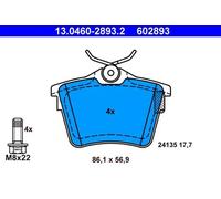 Plaquettes de frein 13.0460-2893.2 ATE pour CITROËN PEUGEOT