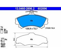 ATE Kit de plaquettes de frein 13.0460-2896.2 frein à disque avant pour Smart / Mitsubishi