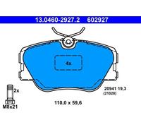 1x Kit de plaquettes de frein, frein à disque ATE 13.0460-2927.2