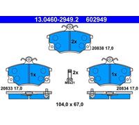 Plaquettes de frein 13.0460-2949.2 ATE pour ALFA ROMEO FIAT LANCIA