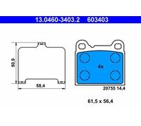 Plaquettes de frein 13.0460-3403.2 ATE pour VOLVO 850 850 Break