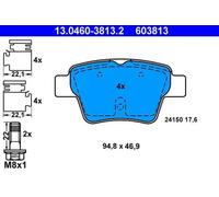 Plaquettes de frein 13.0460-3813.2 ATE pour CITROËN PEUGEOT