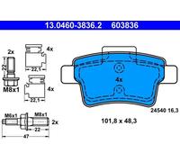 Plaquettes de frein 13.0460-3836.2 ATE pour CITROËN C4 PICASSO I Monospace
