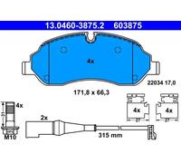 Jeu de plaquettes de frein ATE 13.0460-3875.2, avant
