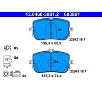 ATE 13.0460-3881.2 Plaquettes de frein