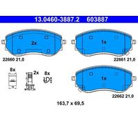 Jeu de plaquettes de frein ATE 13.0460-3887.2, avant