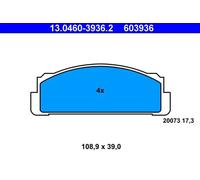 Plaquettes de frein 13.0460-3936.2 ATE pour AUTOBIANCHI FIAT LANCIA SEAT