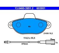 Plaquettes de frein 13.0460-3951.2 ATE pour FIAT LANCIA