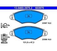 Plaquettes de frein 13.0460-3975.2 ATE pour PEUGEOT 206 Van 206 A trois volumes