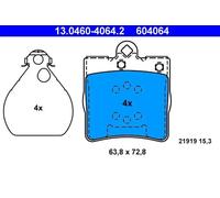 Jeu de plaquettes de frein ATE 13.0460-4064.2, arrière