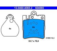 Jeu de garnitures de frein ATE 13.0460-4065.2