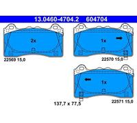 Plaquettes de frein 13.0460-4704.2 ATE pour FORD FOCUS III