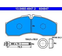 Plaquettes de frein 13.0460-4847.2 ATE pour IVECO RENAULT RENAULT TRUCKS