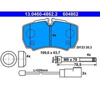 ATE - Jeu de plaquettes de frein 13.0460-4862.2 - Arrière pour Ford Transit Fourgon