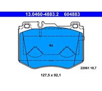 Jeu de plaquettes de frein ATE 13.0460-4883.2, avant