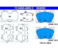 ATE Jeu de plaquettes de frein 13.0460-4892.2 Avant