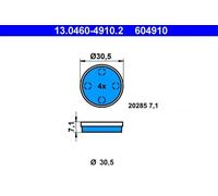 Plaquettes de frein 13.0460-4910.2 ATE pour CITROËN 2 CV