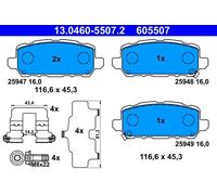 Plaquettes de frein 13.0460-5507.2 ATE pour HONDA HR-V