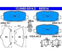 ATE Jeu de plaquettes de frein 13.0460-5514.2 arrière pour Jeep Compass