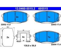 Plaquettes de frein 13.0460-5515.2 ATE pour HYUNDAI KONA KONA Camionnette/SUV