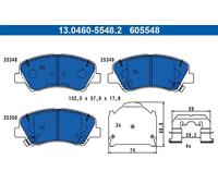 Plaquettes de frein 13.0460-5548.2 ATE pour KIA HYUNDAI