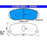 ATE Plaquettes de frein 13.0460-5609.2 avant pour Suzuki Grand Vitara II