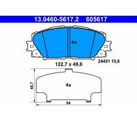 Plaquettes de frein 13.0460-5617.2 ATE pour LEXUS TOYOTA