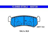 Plaquettes de frein 13.0460-5739.2 ATE pour CHEVROLET DAEWOO