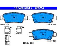 Plaquettes de frein 13.0460-5754.2 ATE pour HONDA CR-V II CR-V III CR-V IV
