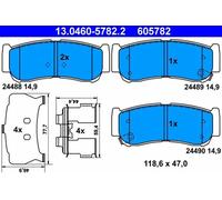 Plaquettes de frein 13.0460-5782.2 ATE pour HYUNDAI SANTA FÉ II